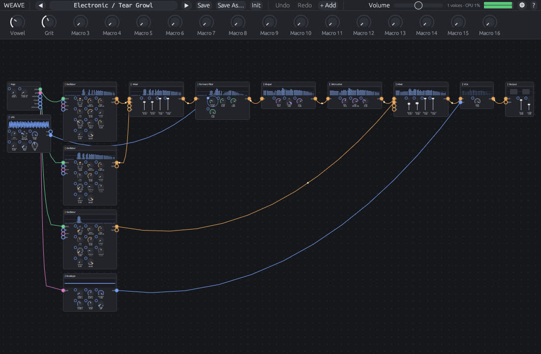 The Tear Growl patch with spectrum views